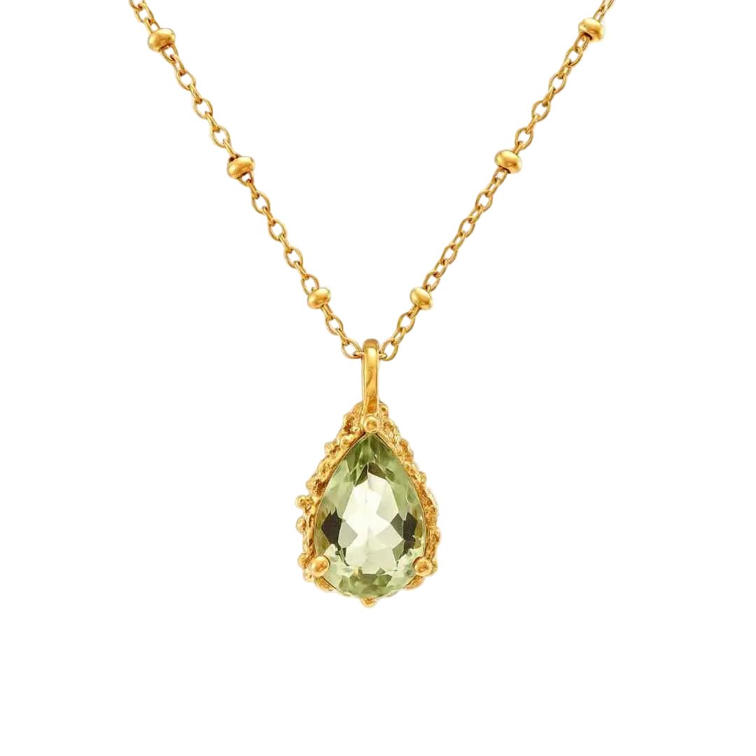Gold Vermeil Green Quartz Necklace - Alba