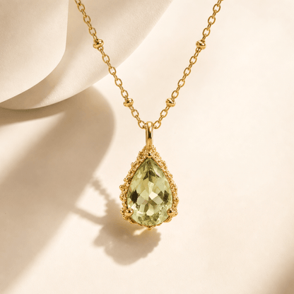 Gold Vermeil Green Quartz Necklace - Alba