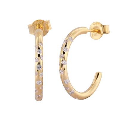 Gold White Topaz Gemstone - Seren Hoops