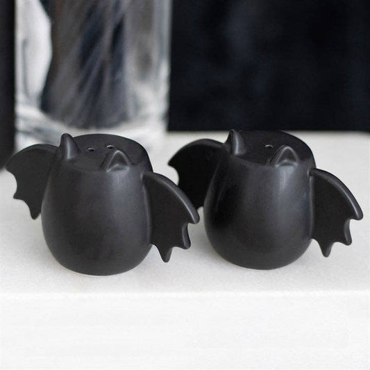 Salière et poivrière gothiques Halloween Ailes de chauve-souris