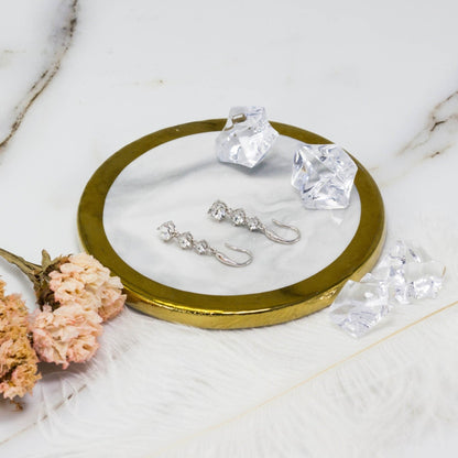 Graduated Drop Earrings Created with Zircondia® Crystals