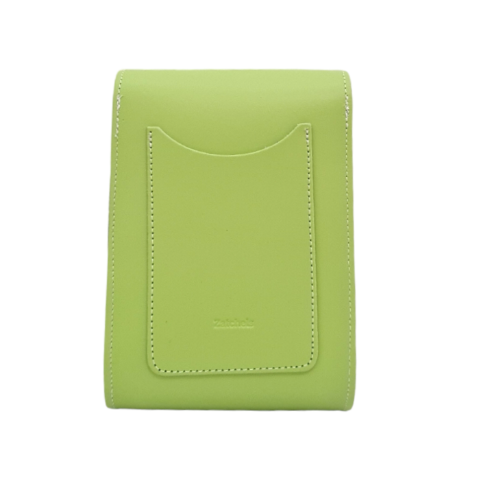 Sac de téléphone en cuir fait main pour festival - Vert prairie