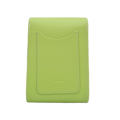 Sac de téléphone en cuir fait main pour festival - Vert prairie