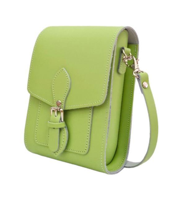 Sac de téléphone en cuir fait main pour festival - Vert prairie