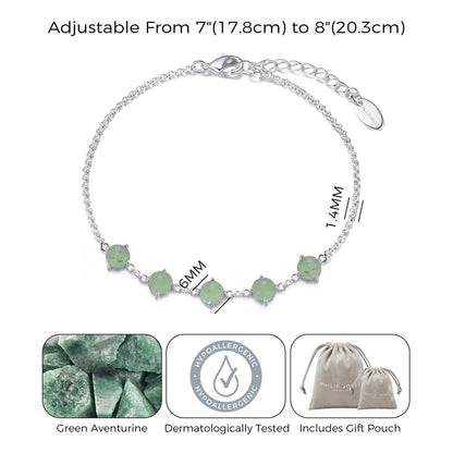 Green Aventurine Gemstone Bracelet with Quote Card