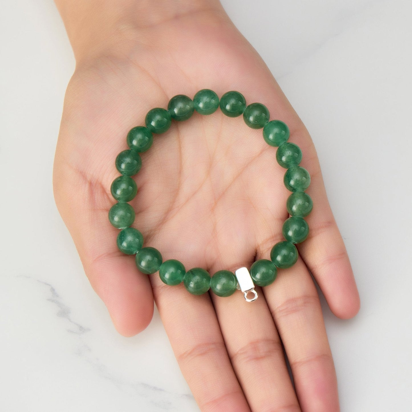 Green Aventurine Gemstone Charm Stretch Bracelet