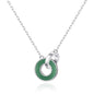 Green Aventurine Gemstone Circle Link Necklace