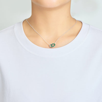 Green Aventurine Gemstone Circle Link Necklace