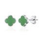 Green Aventurine Gemstone Clover Earrings