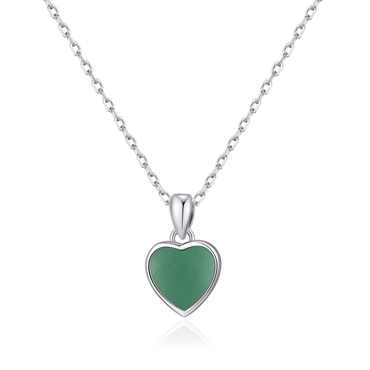 Green Aventurine Gemstone Heart Necklace
