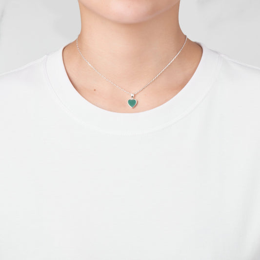 Green Aventurine Gemstone Heart Necklace