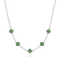 Green Aventurine Gemstone Multi Clover Necklace