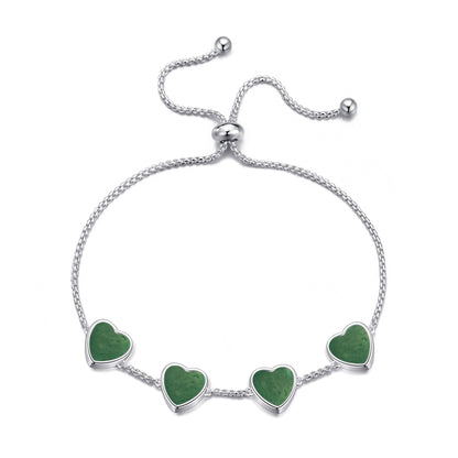 Green Aventurine Gemstone Multi Heart Friendship Bracelet