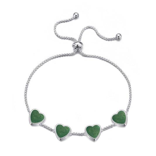 Green Aventurine Gemstone Multi Heart Friendship Bracelet