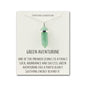 Green Aventurine Gemstone Necklace with Quote Card