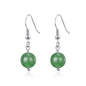Green Aventurine Gemstone Round Drop Earrings