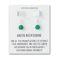 Green Aventurine Gemstone Round Drop Earrings with Quote Card