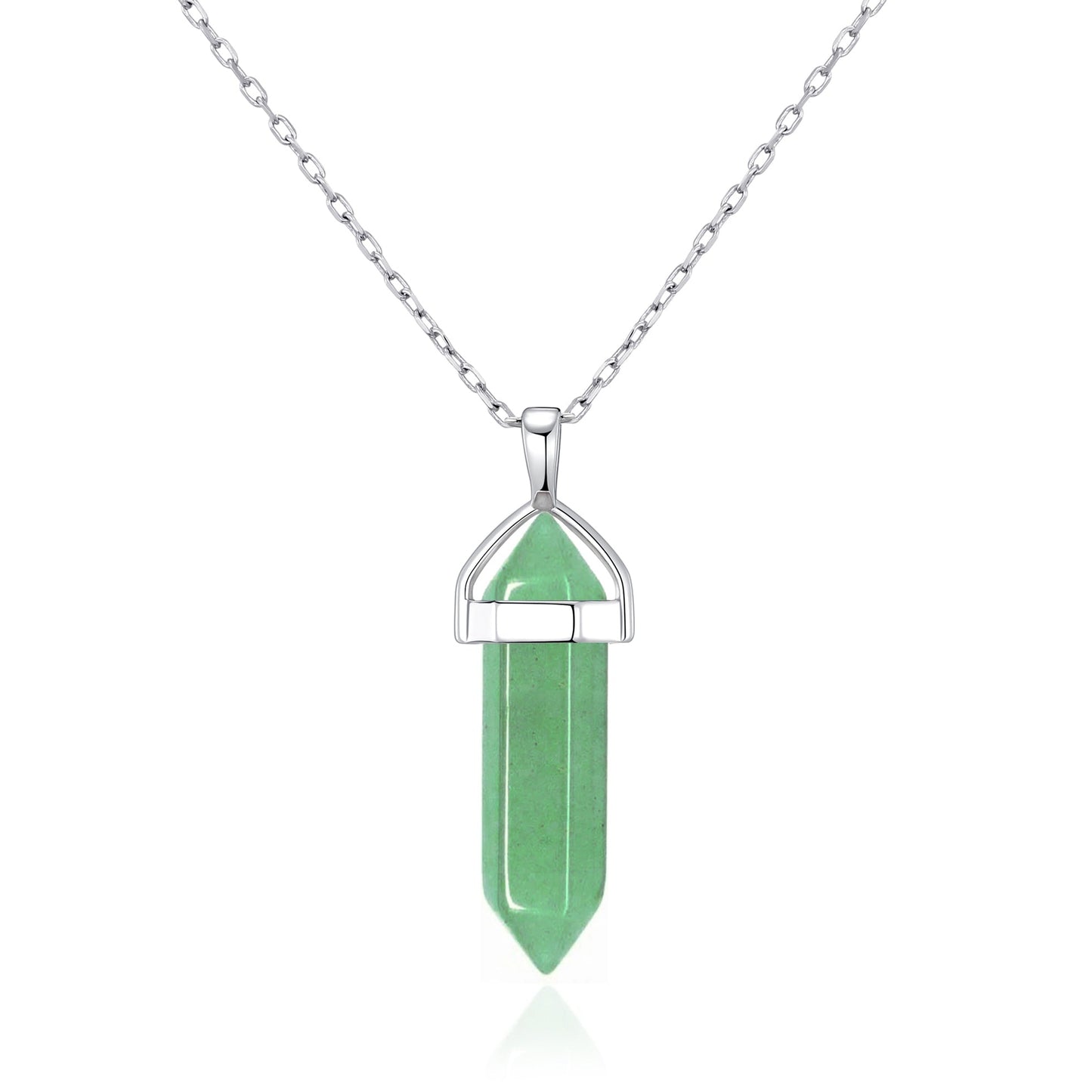 Green Aventurine Gemstone Necklace with Quote Card