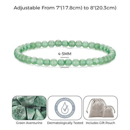 Green Aventurine Mini Beaded Gemstone Stretch Bracelet