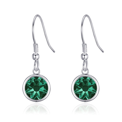 Green Crystal Drop Earrings Created with Zircondia® Crystals