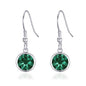 Green Crystal Drop Earrings Created with Zircondia® Crystals