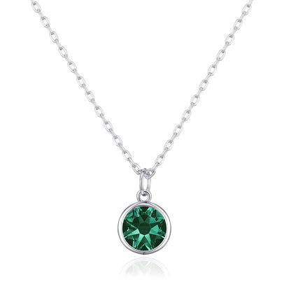 Green Crystal Necklace Created with Zircondia® Crystals
