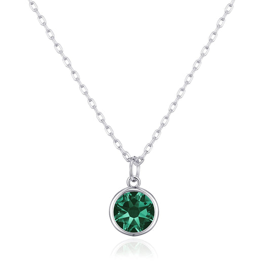 Green Crystal Necklace Created with Zircondia® Crystals