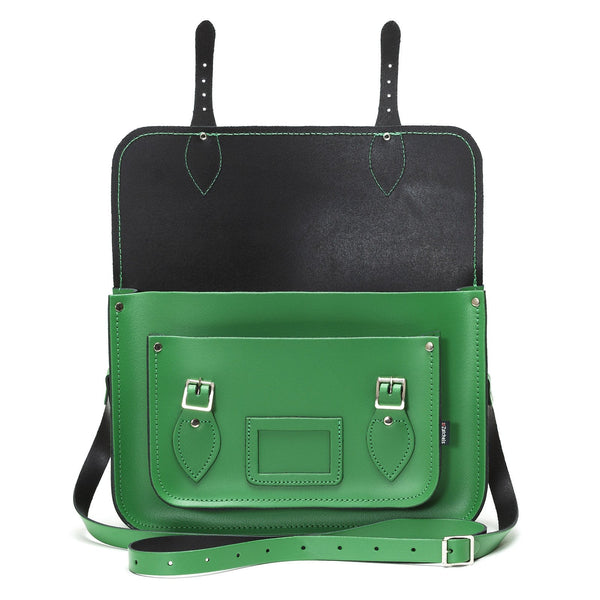 Handmade Leather Satchel - Green