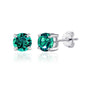 Green Stud Earrings Created with Zircondia® Crystals