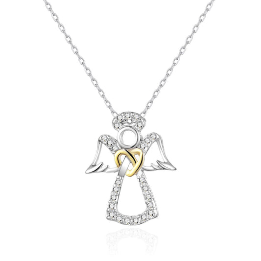 Guardian Angel Necklace Created with Zircondia® Crystals