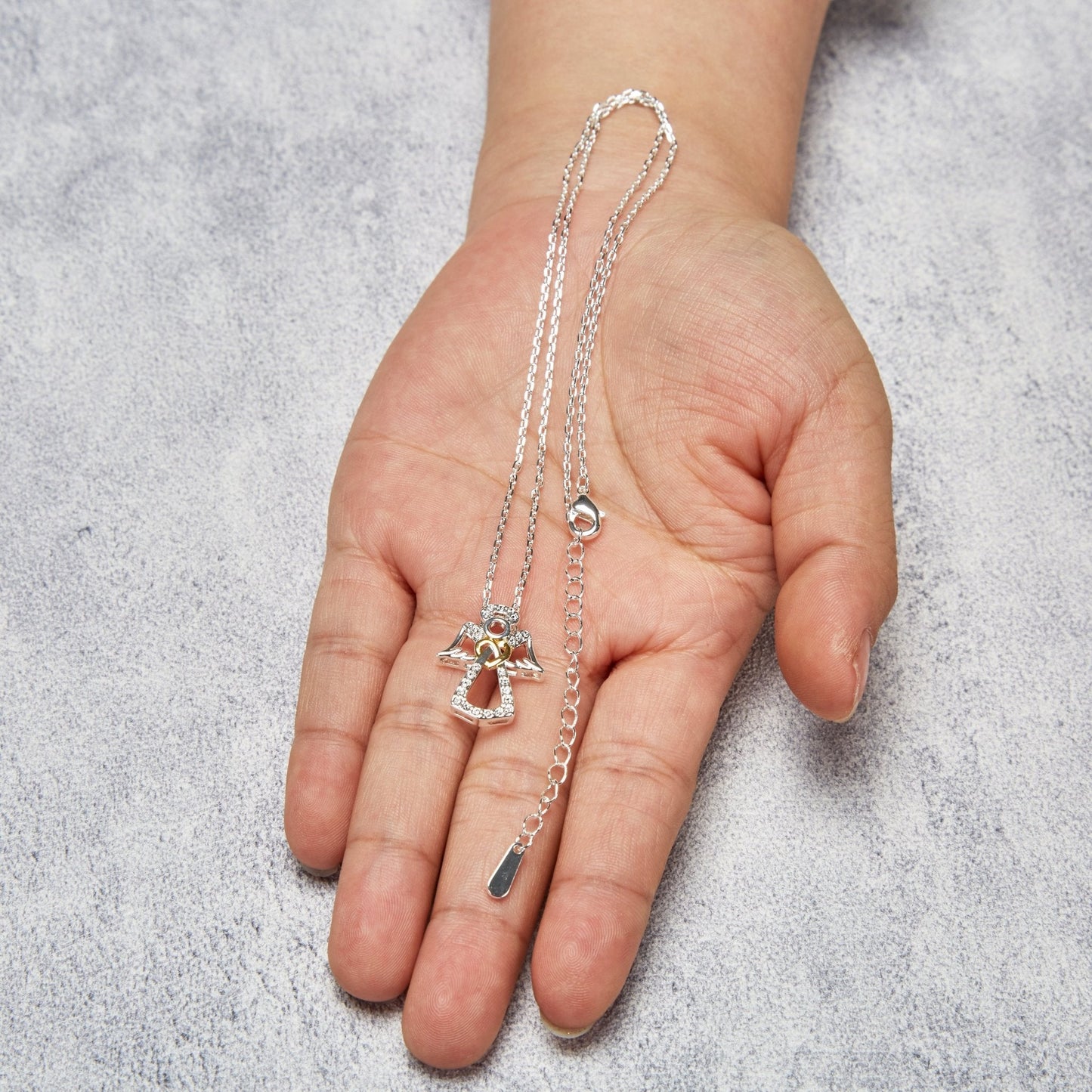 Guardian Angel Necklace with Quote Card Created with Zircondia® Crystals