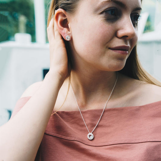 Halo Set Created with Zircondia® Crystals