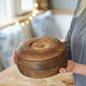 Hand Carved Mango Wood Bowl with Lid | Handmade | Sustainable Wooden Storage Bowls