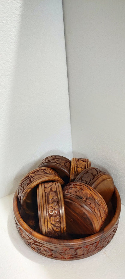 Hand crafted sasswood 6 bowels set dessert tray