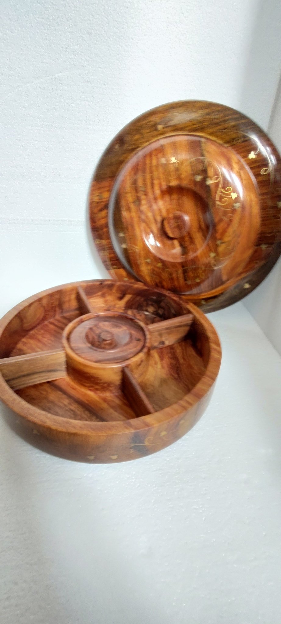 Hand crafted sasswood salad / dry fruit serving tray