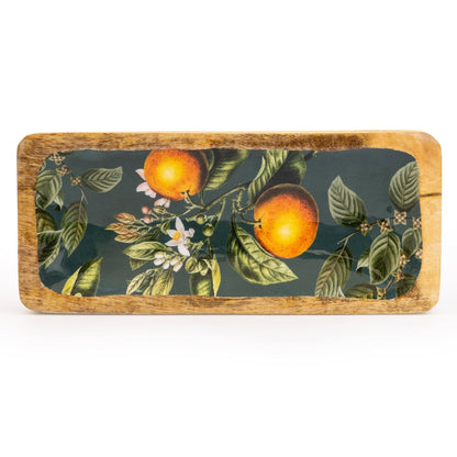 Handcrafted Orange Blossom  Mango Wooden Serving Platter 30.5cm