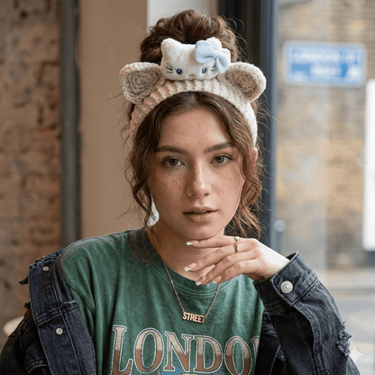 Handmade Cute Hello Kitty Knit Hair Headband