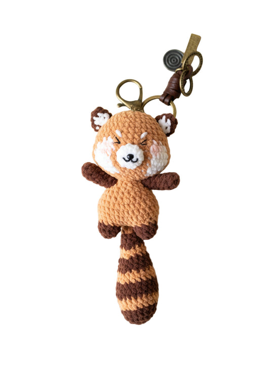 Playful Pals Crochet Red Panda Charms – Handmade Collection