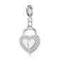 Heart Lock Charm Created with Zircondia® Crystals