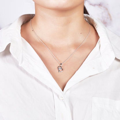 Heart Necklace and Earrings Set Created with Zircondia® Crystals