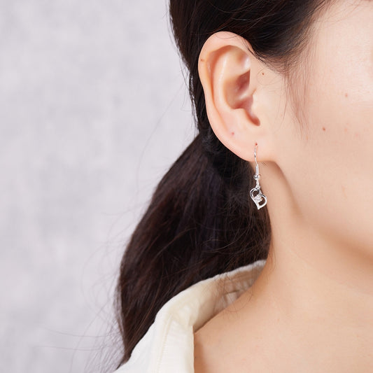 Heart Necklace and Earrings Set Created with Zircondia® Crystals