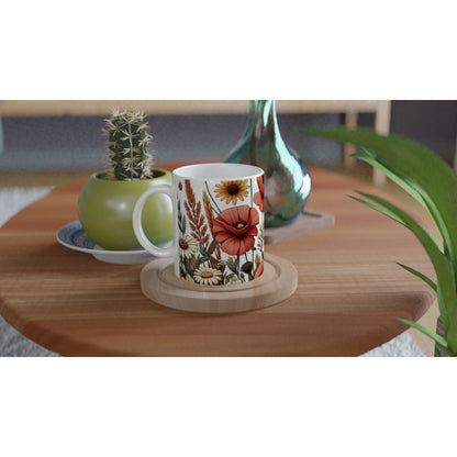 Hstrends 300ml White spring festival Floral Ceramic Mug