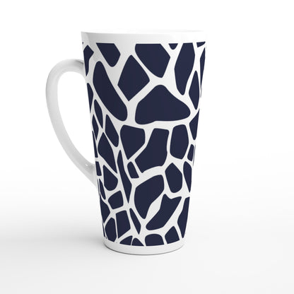Hstrends Blue and White giraffe pattern Latte 17oz Ceramic Mug