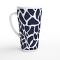 Hstrends Blue and White giraffe pattern Latte 17oz Ceramic Mug