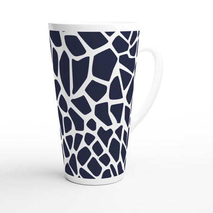 Hstrends Blue and White giraffe pattern Latte 17oz Ceramic Mug
