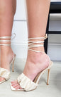 Ruffle Lace Up High Heels For Women