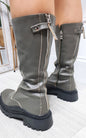 Bottes à plateforme épaisses en similicuir