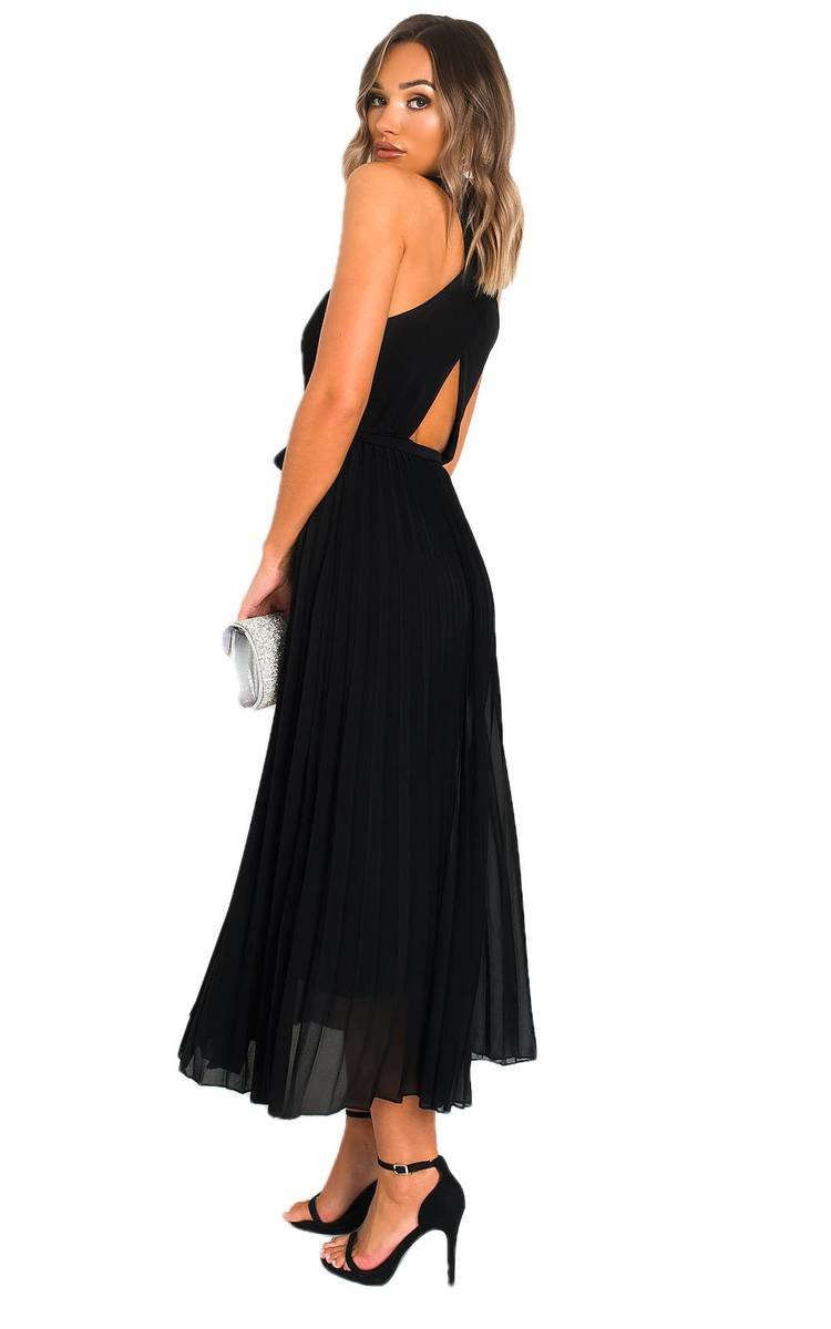 Pleated Crossover Maxi Dress Form Women
