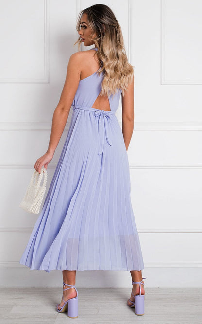 Pleated Crossover Maxi Dress Form Women