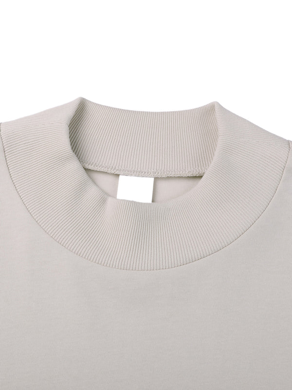 Essential Cotton T-Shirt mock neck